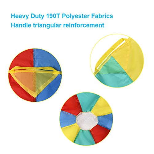 image for Goplus Kids Parachute Folded & Colorful Parachute Tent Toys Multifunct