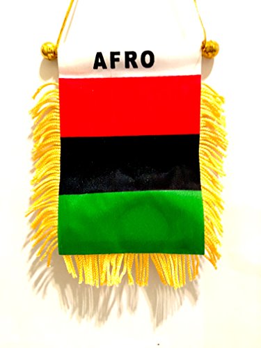 African American Afro pan African automobile mini car suv truck rearview mirror mini afro American pride flag
