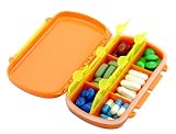 Pill Box for Travel Magnetic Pill Dispenser with 7 Compartments (White)