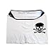 Crazy Cool Men's Nylon Stretchable Seamless Boxer Briefs Underwear 6-Pack, Bones and Skull