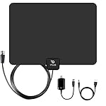 Amplified HDTV Antenna-1PLUS 50 Mile Range with Detachable Amplifier USB power supply and 13.2ft Coax Cable,12-month warranty(Updated version)