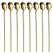 8x 9-Inch Long Handle Spoon 18/10 Stainless Steel Ice Cream Cocktail Teaspoons Coffee Soup Tea Spoons Color Gold