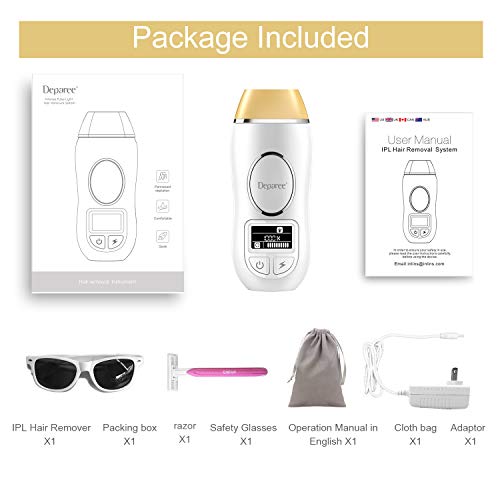 Hair Removal for Women and Men, Deparee IPL Permanent Hair Removal with 1000000 Flashes and Replaceable Lamp Head, Facial Body Professional Painless Hair Remover Device Home Use (Upgrade Version)