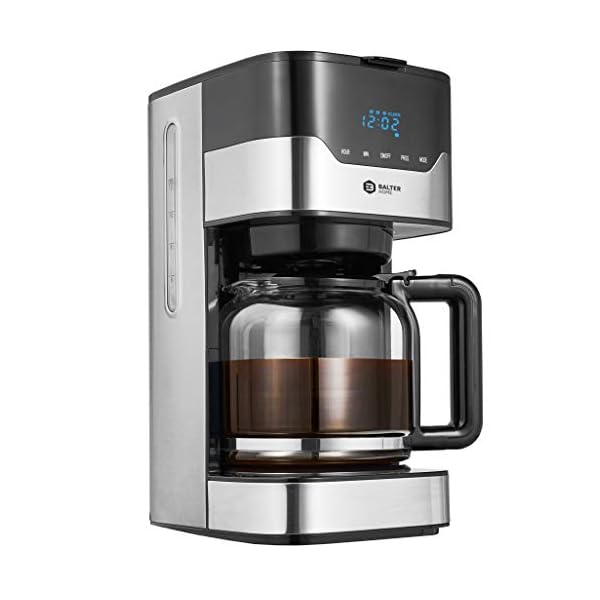 Balter Filter Kaffeemaschine mit Timer ✓ 3 Brühstärken ✓ LCD Display und Touchtasten ✓ Permannentfilter ✓ Glasskanne für…