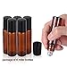 UNKE 6, Amber, 10 ml Glass Roll-on Bottles with Stainless Steel Roller Balls for Essential Oil, Aromatherapy