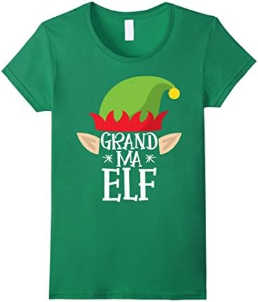 Womens Grandma Elf T shirt Christmas Matching Family Pajamas Elves XL Kelly Green