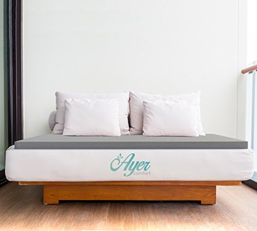 Ayer Comfort 3 Inch Graphite-Gel Memory Foam Mattress Topper - 7x Better Cooling - Made in the USA -California King