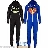 Fashion Wardrobe Superman Batman Print Onesie Womens All In One Jumpsuit