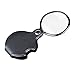 Mini Pocket Size Magnifier10X Magnifying 60 MM Folding Magnifier Glass Lens Loupe with Rotating Protective Holster for Reading Aid Maps Photographs Documents, Black, Free PU Leather Pouch Case
