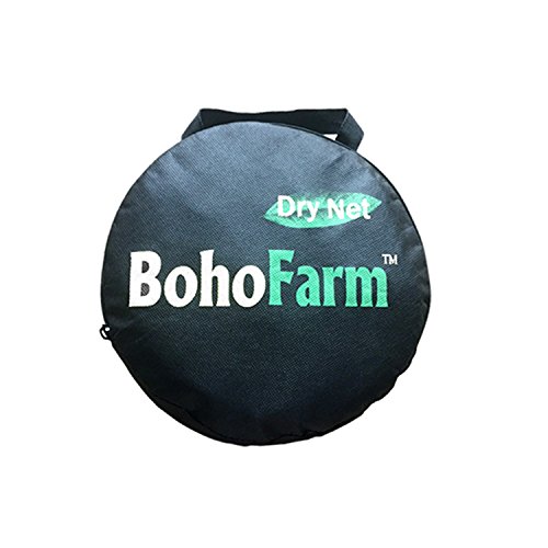 BoHoFarm Herb Drying Rack Herb Dryer Net w/Zippers Black Mesh Tray Dry (D24 xH67 8-Tier, Black w/Green Zippers)