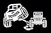 Toyota Peeing On Jeep Decal, Toyota Tacoma Sticker, Anti Jeep Vinyl Letters (H 5 By L 9 Inches, White)