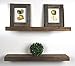 SOLID RUSTICS Handmade Rustic Wood Floating Wall Shelves, Walnut, Set of 2, (24