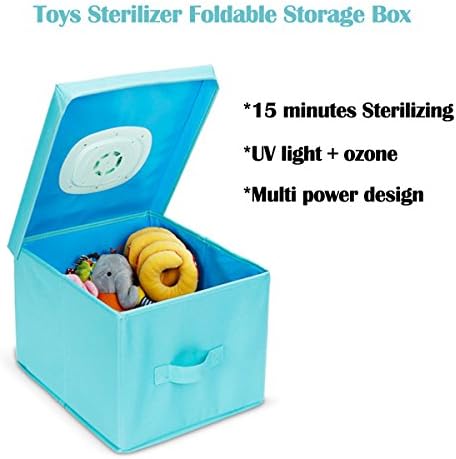 Storage Box with Lids Foldable Toy Bin Ozone Toy Organizer UV Light Sterilizer Machine for Baby Toys, Underwear, Cloth, Smartphone and Jewelry