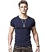 XShing Mens Slim Fit T Shirts Soft Short Sleeve Athletic Muscle Cotton Activewear