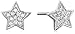 Sterling Silver Cubic Zirconia Star Stud Earrings