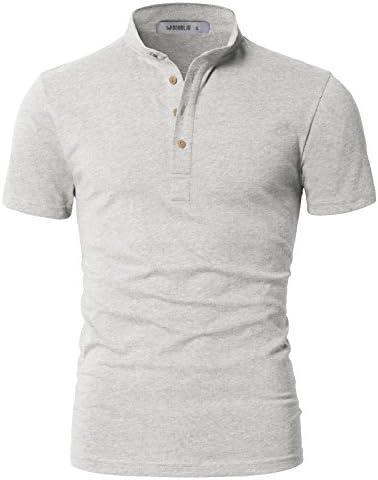 DANDYCLO Men's Henley Shirt Best Item Short Sleeve Best Henley Neck T-Shirt Ivory Large