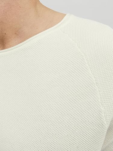 Jjehill Knit Crew Neck Noos, Suéter Hombre, Cloud Dancer, M