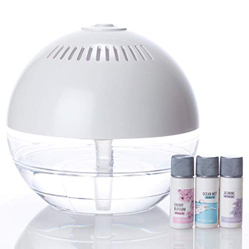 Daiwa Felicity Aroma Globe Air & Room Revitalizer - White Noise Aromatizer Air Washer Machine with Scented Oils, Water Air Revitalizer for Home and Office, with Calming Led Rainbow Led Lights