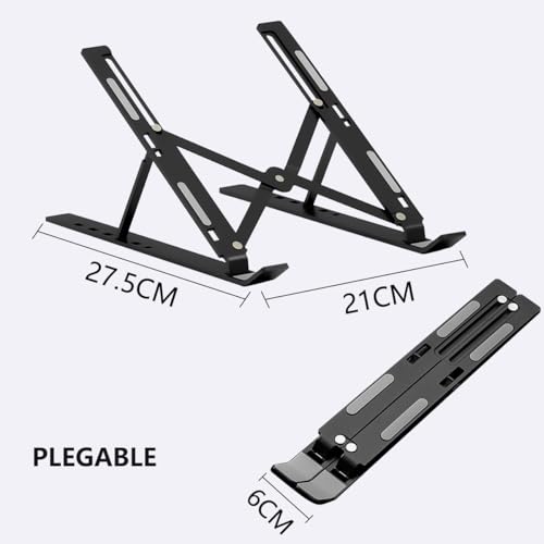 MXHIGO Soporte de Plástico PP Portátil para Laptop, Base Laptop Plegable con 10 Escalones Ajustables, Ligero y Portátil, Soporte Computadora para Ventilación de Calor, Estable y Antideslizante