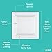 Ilyapa 50 Biodegradable Disposable Square Dinner Plates - 10 Inch White Compostable & Microwavable Tree Free Sugarcane Plates, Bulk Set