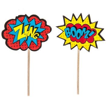 Superhero Cupcake Picks Birthday Party Decoration Party Supplies 24 Count