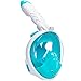 HELLOYEE Full Face Snorkel Mask for Adults Kids Panoramic View Snorkeling Mask Free Breathing Anti-Fog Anti-Leak Design with Detachable Camera Mount (Foldable Green, XS)