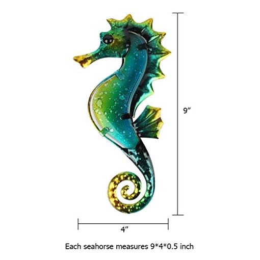 HONGLAND Metal Seahorse Wall Decor Outdoor Indoor Art Sculpture Hanging