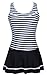 Women's One Piece Ruched Push up Swimdress Slimming Tummy Control Swimsuit