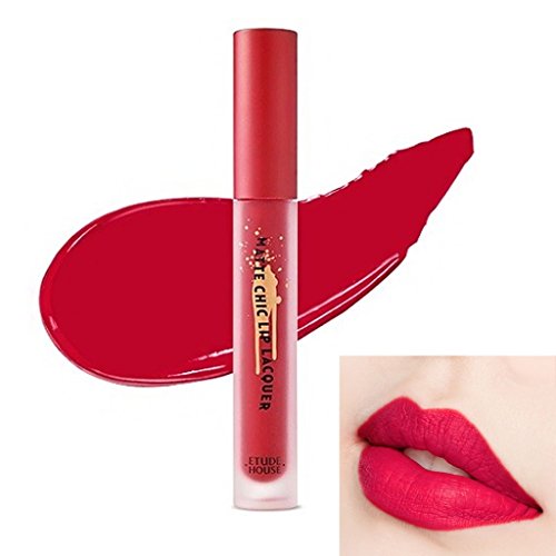 ETUDE HOUSE Matte Chic Lip Lacquer 4g # RD303 IRENE Red - Long-lasting Lip Locker, Rich Color Pigment Fixed Fast upon Application, No Smudging