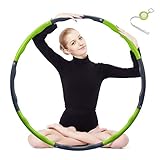 Hula Hoop 2lb, Weighted Exercise Hula Hoop for Adults Kids, Adjustable 8 Detachable Sections Weight Loss Fitness Hula Hoop for Exercise Workout Dancing Soft Ruler (Green)