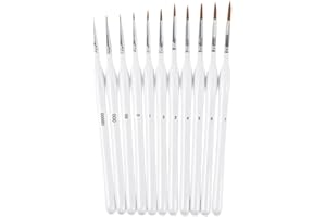 Detailing Brush Set, 11 Pcs Miniature Paint Brushes with Triangular Handles, Paint Brushe for Acrylic Painting, Model, Face, 