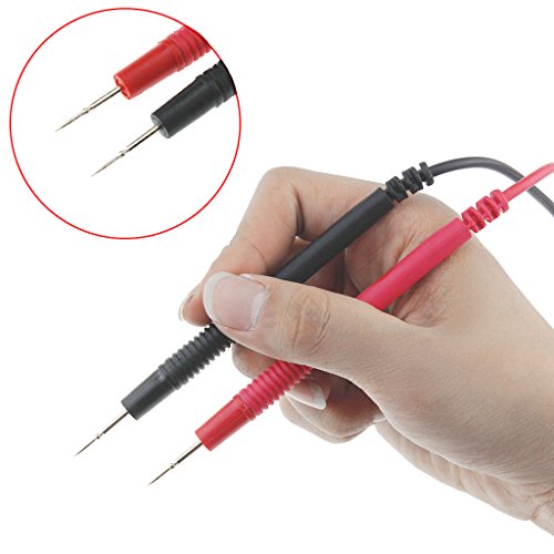 huanban072 1 Pair Probe Gold Plated Probe Test Leads Probe Cable for Multimeter Needle Tip + Alligator Pliers