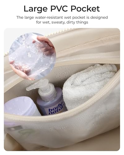Gym Bag for Women, Lightweight Travel Duffel Bag with Wet Pocket, Water-Resistant Carry On Weekender Sports Bags