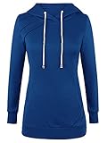 VESSOS Women's Long Sleeve Round Neck Hoodie Pullover Kangaroo Pocket Sweatshirt