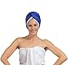 TURBELLA 2IN1 The Only Waterproof Hair Towel Wrap + Shower Cap Turban In One | Luxury Nano-Fiber For Best Hair Drying | Breathable 37.5 Technology Keeps Blowout Styled | Swarovski Button | Made in USA