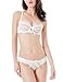Ruzishun Women's push up bra transparent thin embroidery Underwear Set