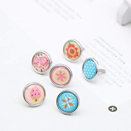 Timoo Round Paper Fasteners, 12MM Metal Brads Fasteners Mixed Colors Mini Brads for Scrapbooking Crafts DIY Paper, 100 Pcs