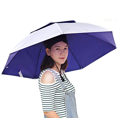 SDGDFXCHN Doppelschichtiger faltbarer Regenschirm, Kopfbedeckung, Regenschutz, Angelkappe – Bild 6