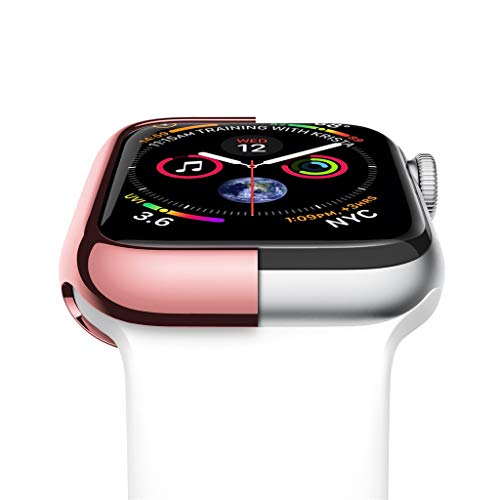 Ultra-Slim Plating TPU Protective Case Cover,Saying Bumper Clear Cover For Apple Watch Series 4 40mm/44mm Replacement Resin Protection Organizer (For Apple Watch Serie 4 40mm, Rose Gold) - Thumbnail 3