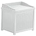 Outdoor Deck Box Wicker Storage Bench Seat 22-Gallon Ideal for All Garden Storage Needs in White Color