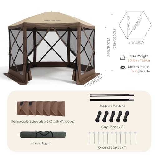 TPHORK 10x10FT Pop Up Screen Tent Gazebo Review: Instant Hexagon Shelter with Mosquito Netting image 22