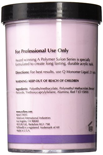 EZ Flow A Polymer False Nails, Vibrant Pink, 16 Ounce