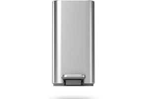 simplehuman Small Bathroom Trash Can with Lid, Stainless Steel Waste Basket, 5 Liter / 1.3 Gallon, Brushed