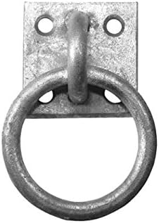 Merriway BH01960 8mm (5/16 inch) Thickness Ring on Plate Steel Galvanised Rust Proof, 50mm (2 inch) Square 8 mm, Grey