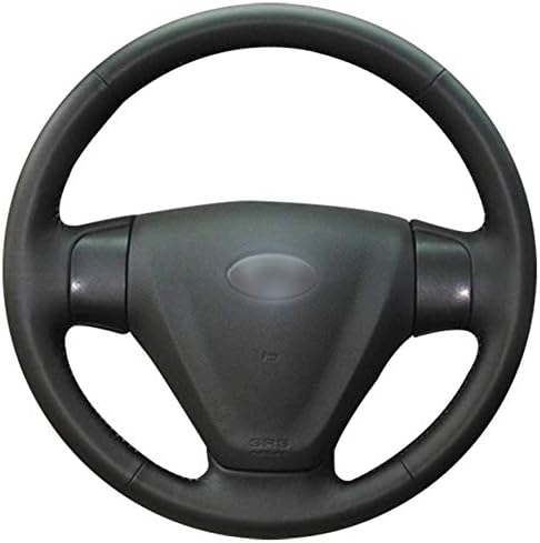 WENIHDJKA Black PU Faux Leather DIY Hand-stitched Car Steering Wheel Cover for Hyundai Accent 2006-2011