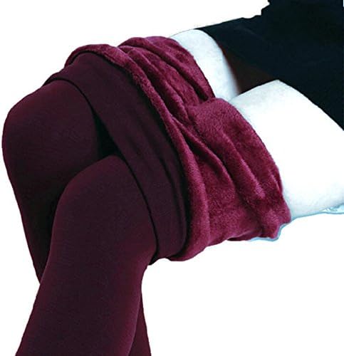Good Active Winter Women Warm Leggings Elastic High Waist Plus Velvet Faux Thick Slim Stretch Thick Trousers Female (XL, Red)