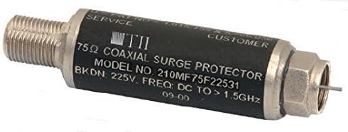 ArtMuseKitsMikash TII-210 Coaxial Broadband in-Line Surge Suppressor (TII-210MF75F225-31) - cableTVamps