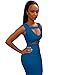 Allegrace Women Sexy Stretch Bodycon Mid Bandage Party Dress Blue S