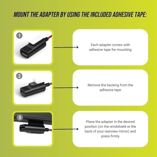 Dongar Dashcam Power Adapter (10-pin Type H) for Hyundai/Kia. Compatible with Select Models, Ioniq, EV6, and More. Connects to Rearview Mirror, Built-in USB Power Source, Easy to Install