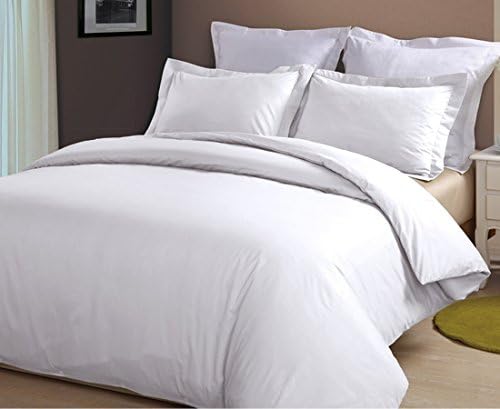 1000-TC 100% Cotton Sheet Pure Sheets Set, 4-Piece Long-Staple Cotton Sheets, Soft & Silky Fits Up to 18" dp (King, White)